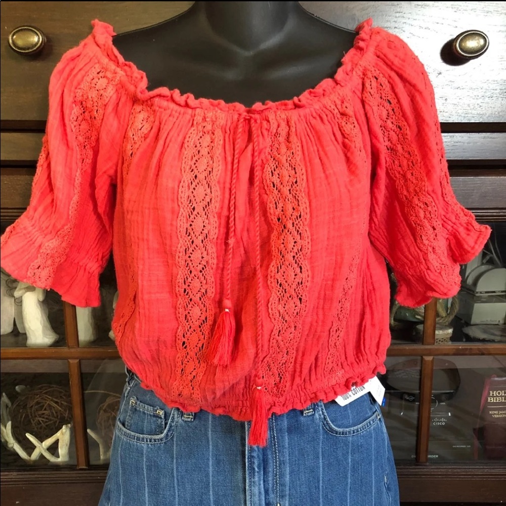 Nwt American Eagle Boho crop top Shirt Small